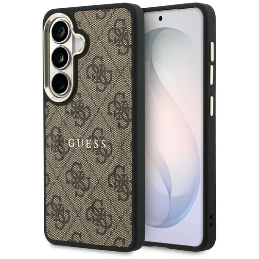 MagSafe hoesje voor Samsung Galaxy S26 S942, Guess, 4G Embossed Ring, Bruin