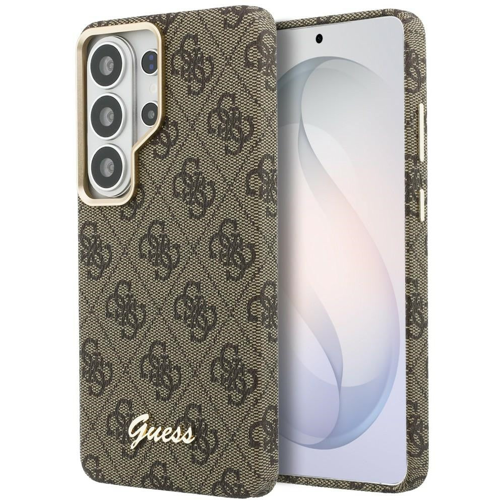 MagSafe Case for Samsung Galaxy S26 S942, Guess, 4G Script Logo, Brown