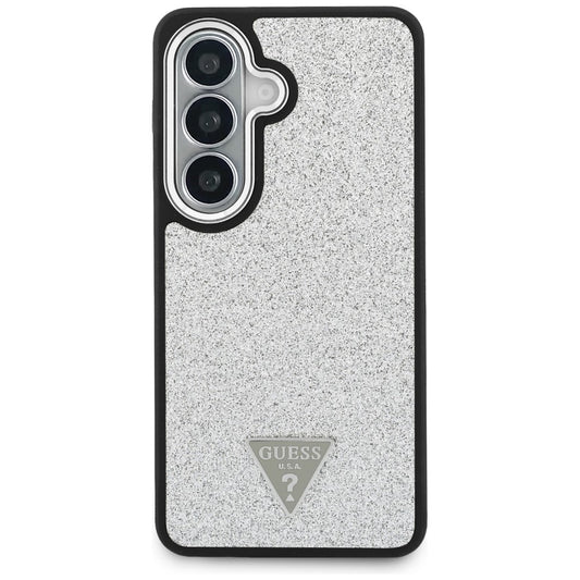 MagSafe-hoesje voor Samsung Galaxy S26 S942, Guess, Fixed Glitter Triangle Logo, Zilver