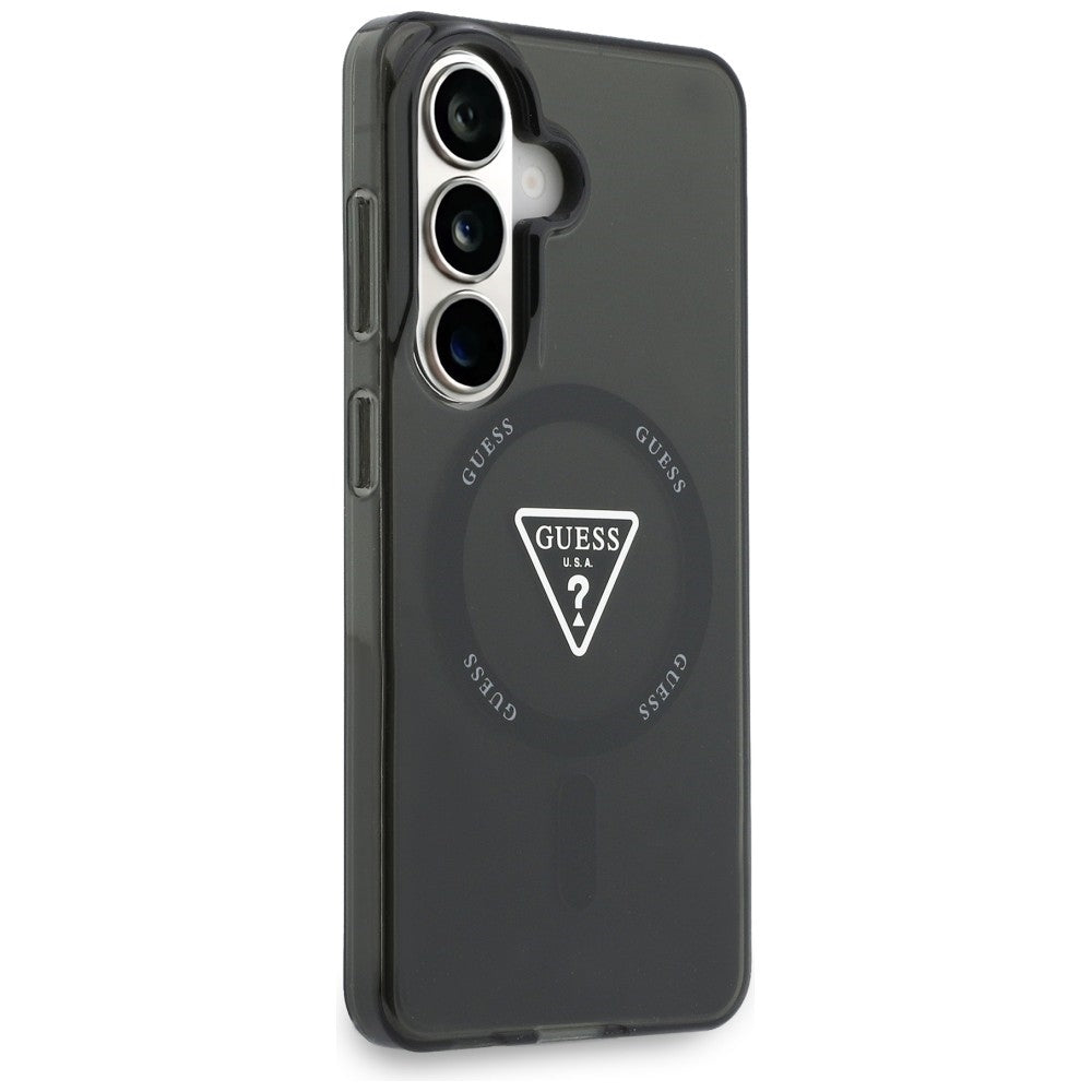 MagSafe Case for Samsung Galaxy S26 S942, Guess, IML Gradient Triangle Logo, Black