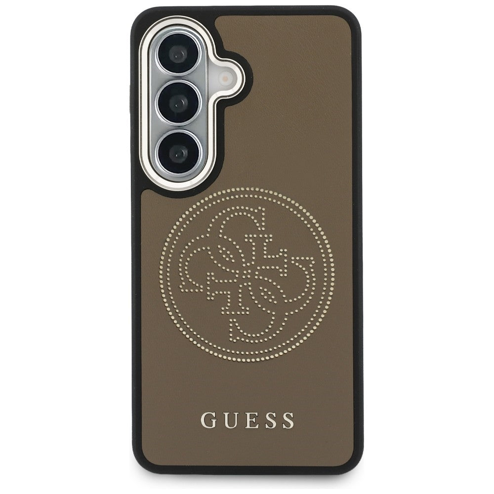 MagSafe hoesje voor Samsung Galaxy S26 S942, Guess, Geperforeerd Logo, Bruin