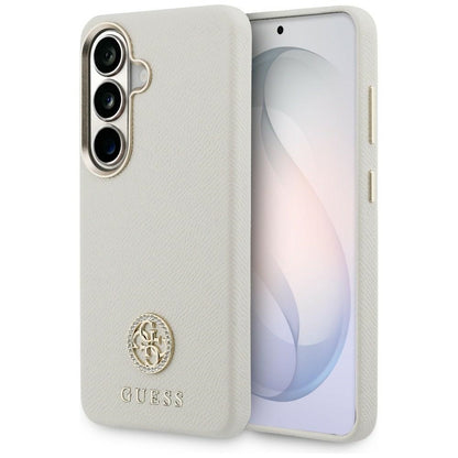 MagSafe hoesje voor Samsung Galaxy S26 S942, Guess, Rhinestone Round Logo, Beige