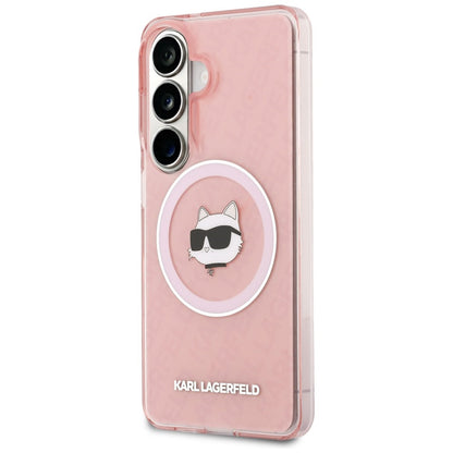 MagSafe hoesje voor Samsung Galaxy S26 S942, Karl Lagerfeld, IML Choupette Head on KL Repeated Logo, Roze