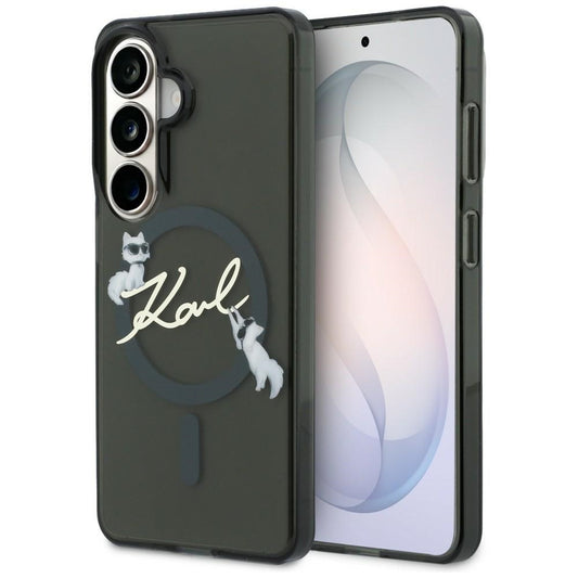 MagSafe Case for Samsung Galaxy S26 S942, Karl Lagerfeld, IML Choupette Karl Script Logo, Black