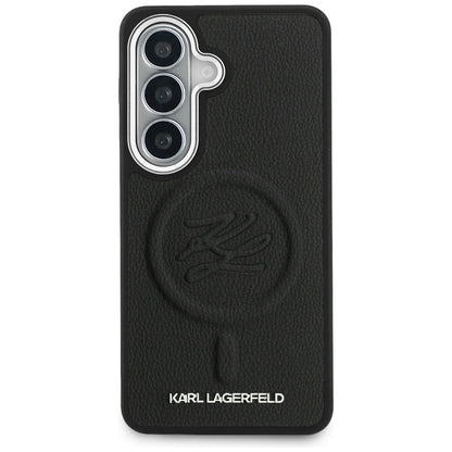 MagSafe hoes voor Samsung Galaxy S26 S942, Karl Lagerfeld, Initial Logo Debossed, Zwart