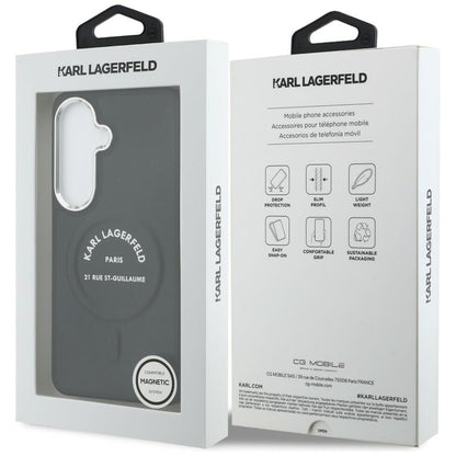 MagSafe hoes voor Samsung Galaxy S26 S942, Karl Lagerfeld, Karl RSG Logo, Zwart
