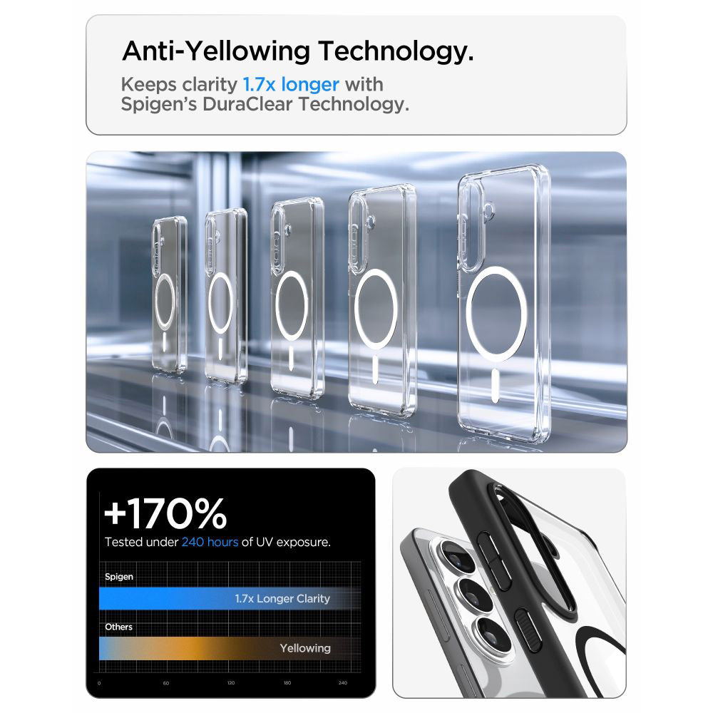 MagSafe hoesje voor Samsung Galaxy S26 S942, Spigen, Ultra Hybrid, Matzwart ACS10735