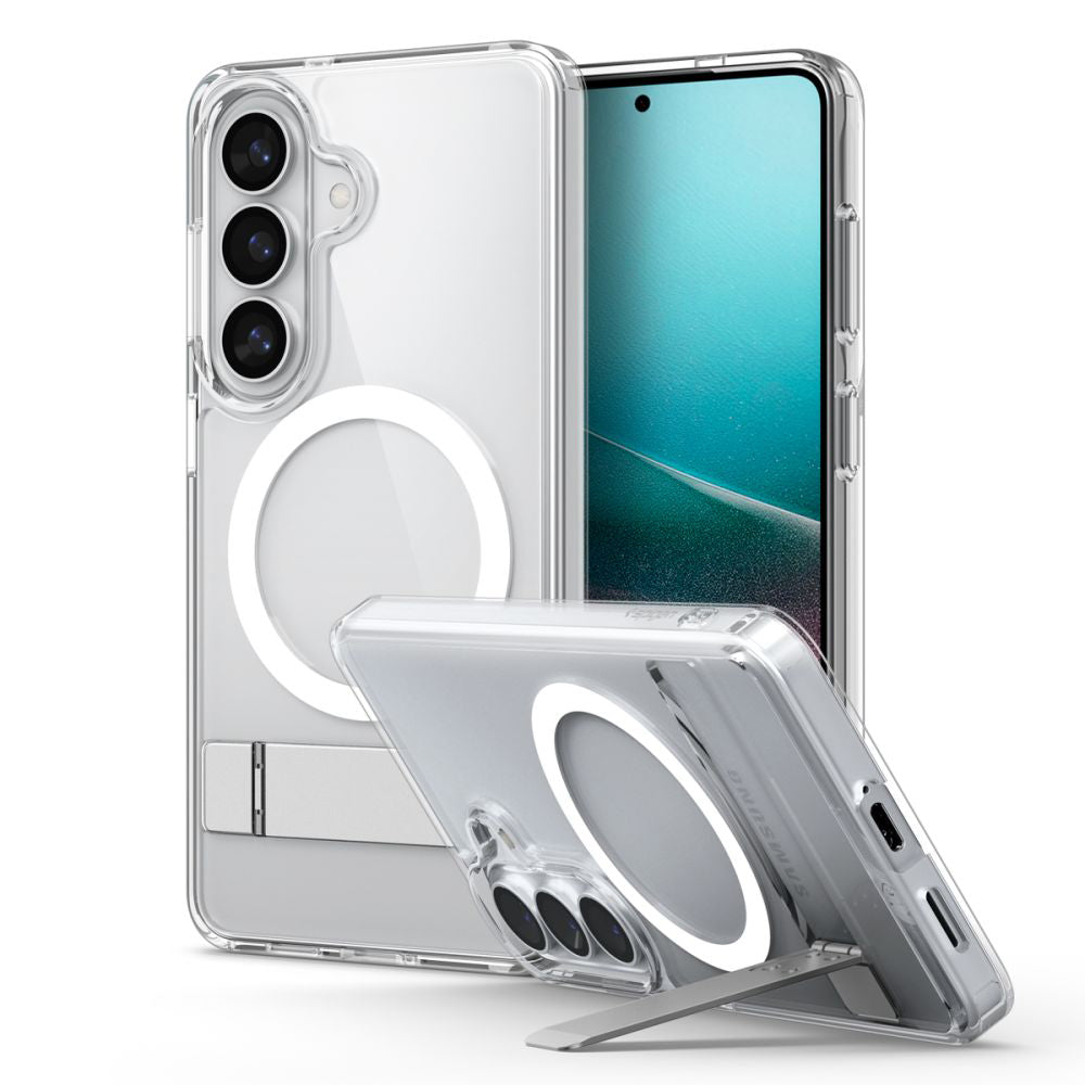 MagSafe hoesje voor Samsung Galaxy S26 S942, Spigen, Ultra Hybrid S, Transparant Wit ACS11061