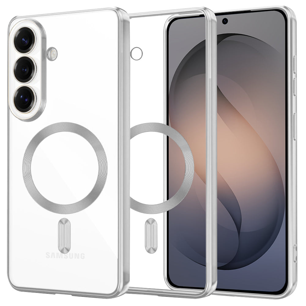 MagSafe hoesje voor Samsung Galaxy S26, Techsuit, Luxury Crystal, Zilver