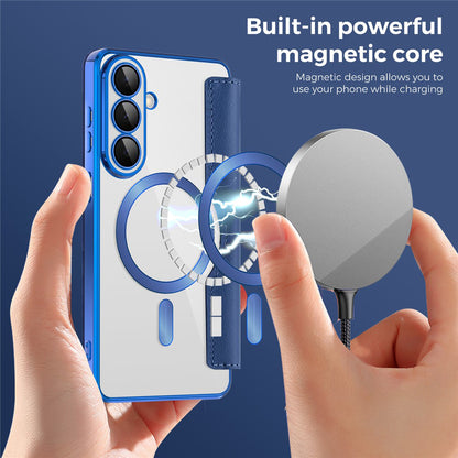 MagSafe hoes voor Samsung Galaxy S26, Techsuit, SmartMag Book, Blauw