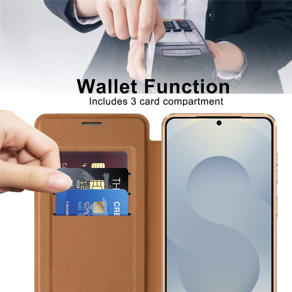 MagSafe hoes voor Samsung Galaxy S26, Techsuit, SmartMag Book, Bruin