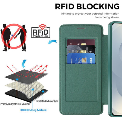 MagSafe hoes voor Samsung Galaxy S26, Techsuit, SmartMag Book, Groen