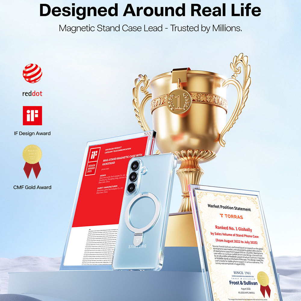 MagSafe hoesje voor Samsung Galaxy S26, Torras, Ostand Slim, Transparant