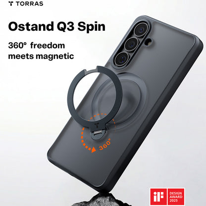 MagSafe Case for Samsung Galaxy S26, Torras, Ostand Spin, Black