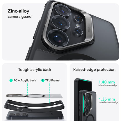 MagSafe hoes voor Samsung Galaxy S26 Ultra, ESR, Classic Hybrid Kickstand, Satijnzwart