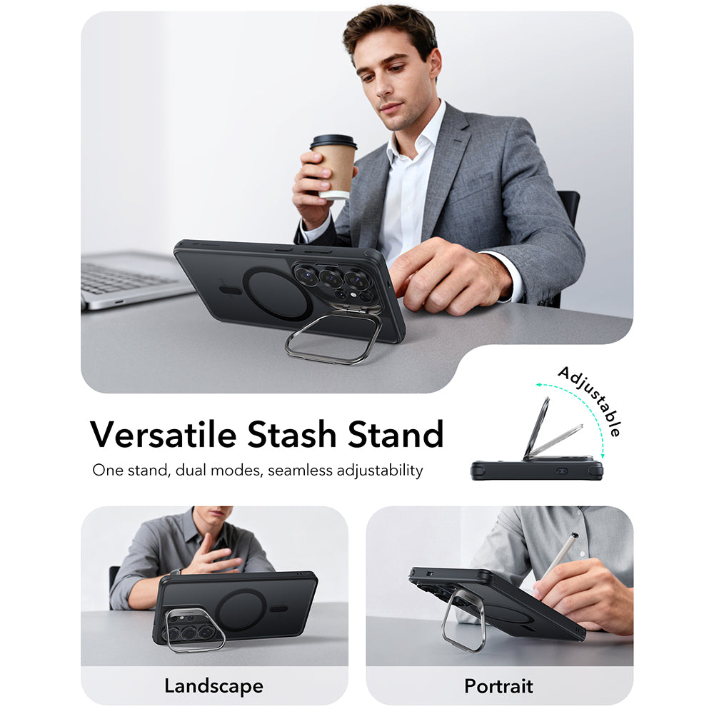 MagSafe hoes voor Samsung Galaxy S26 Ultra, ESR, Classic Hybrid Kickstand, Satijnzwart