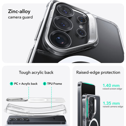 MagSafe hoesje voor Samsung Galaxy S26 Ultra, ESR, Classic Hybrid Kickstand, Transparant