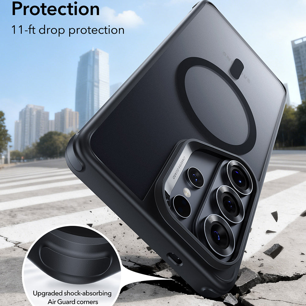 MagSafe hoesje voor Samsung Galaxy S26 Ultra, ESR, Classic Hybrid, Satijnzwart