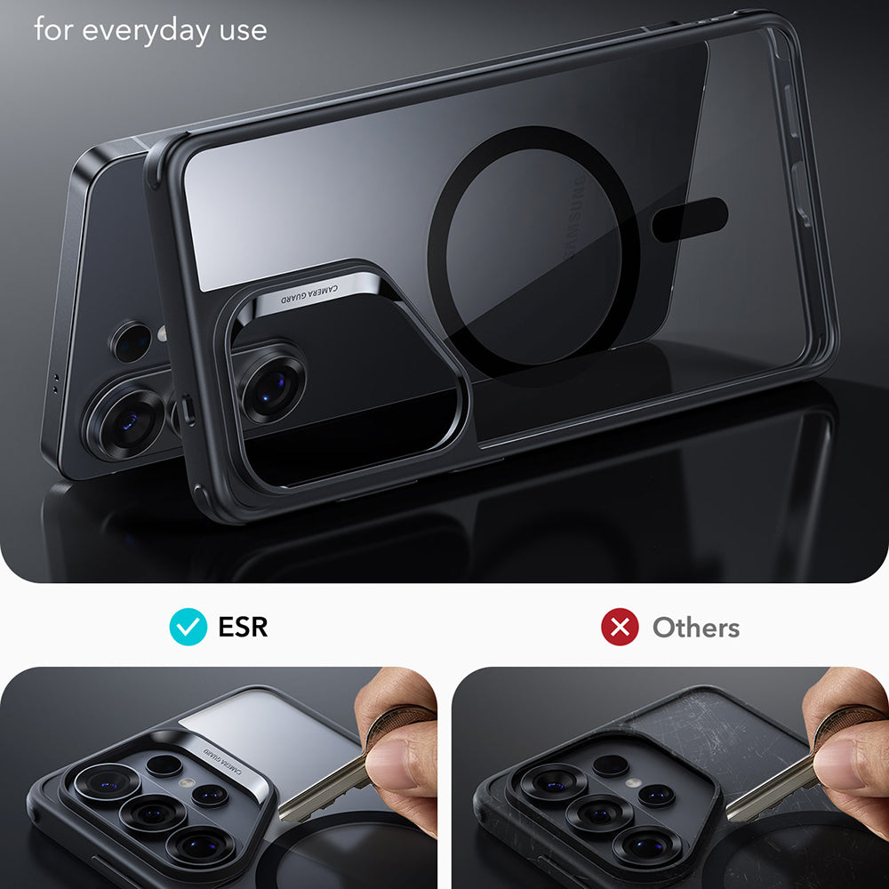 MagSafe hoesje voor Samsung Galaxy S26 Ultra, ESR, Classic Hybrid, Zwart Transparant