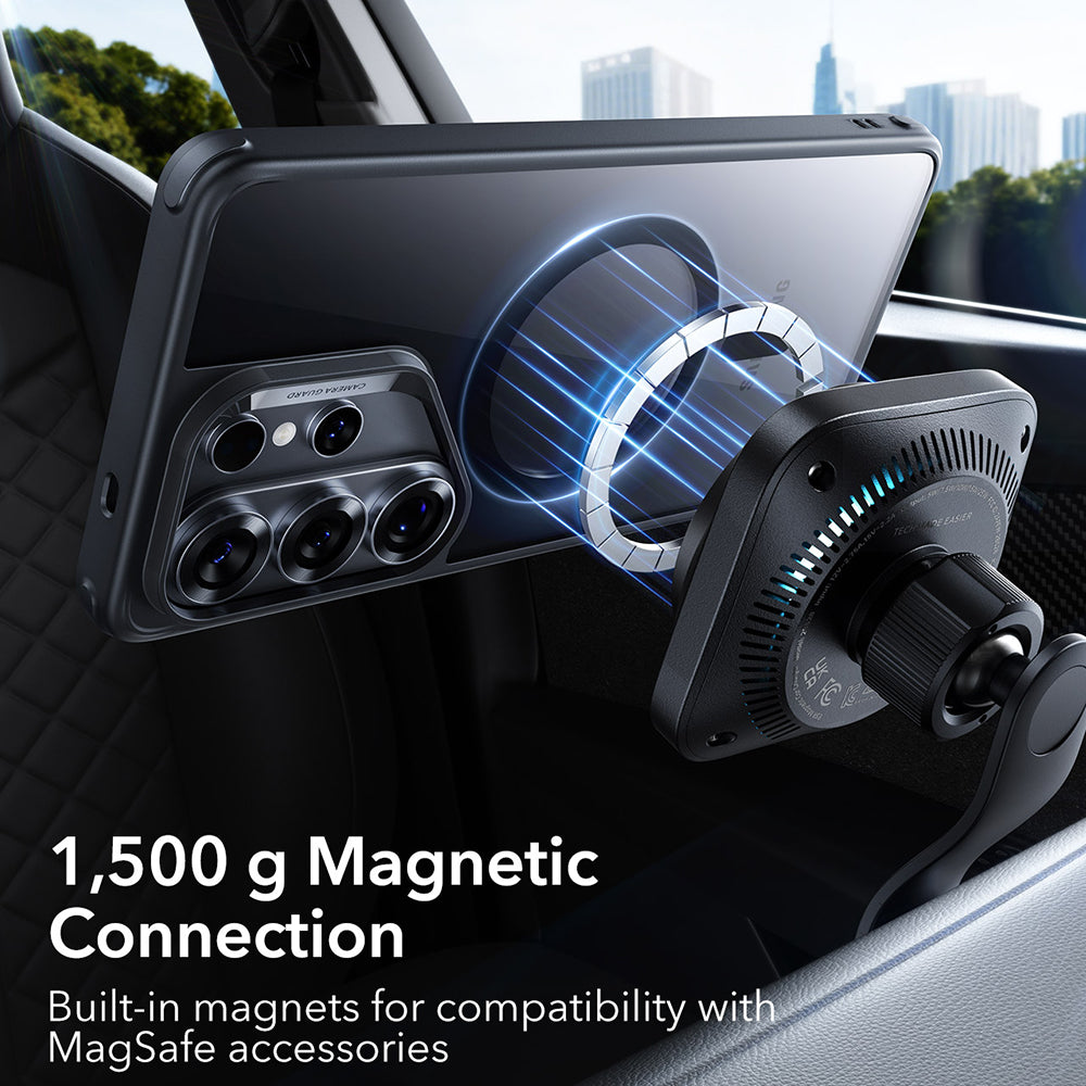 MagSafe hoesje voor Samsung Galaxy S26 Ultra, ESR, Classic Hybrid, Zwart Transparant