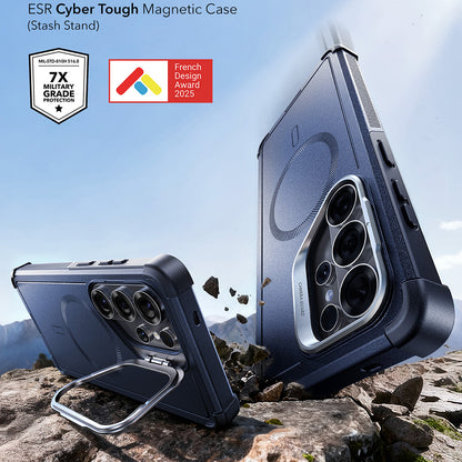 MagSafe hoes voor Samsung Galaxy S26 Ultra, ESR, Cyber Armor Kickstand, Blauw