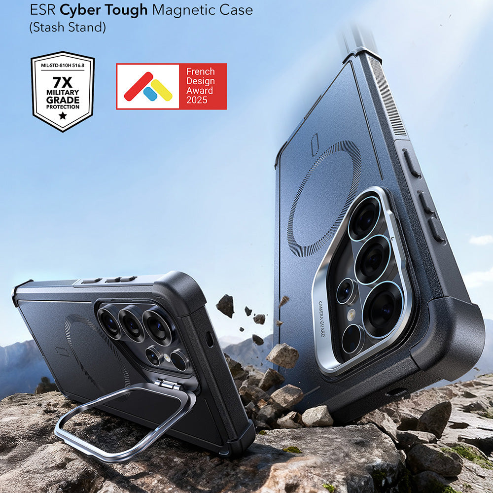 MagSafe hoes voor Samsung Galaxy S26 Ultra, ESR, Cyber Armor Kickstand, Zwart