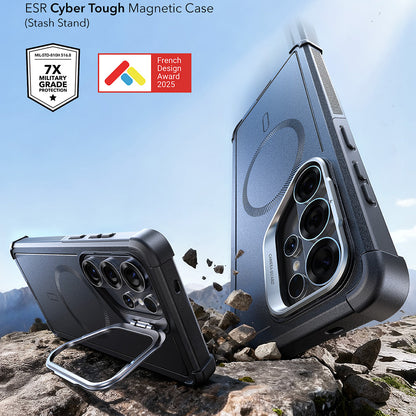 MagSafe hoes voor Samsung Galaxy S26 Ultra, ESR, Cyber Armor Kickstand, Zwart