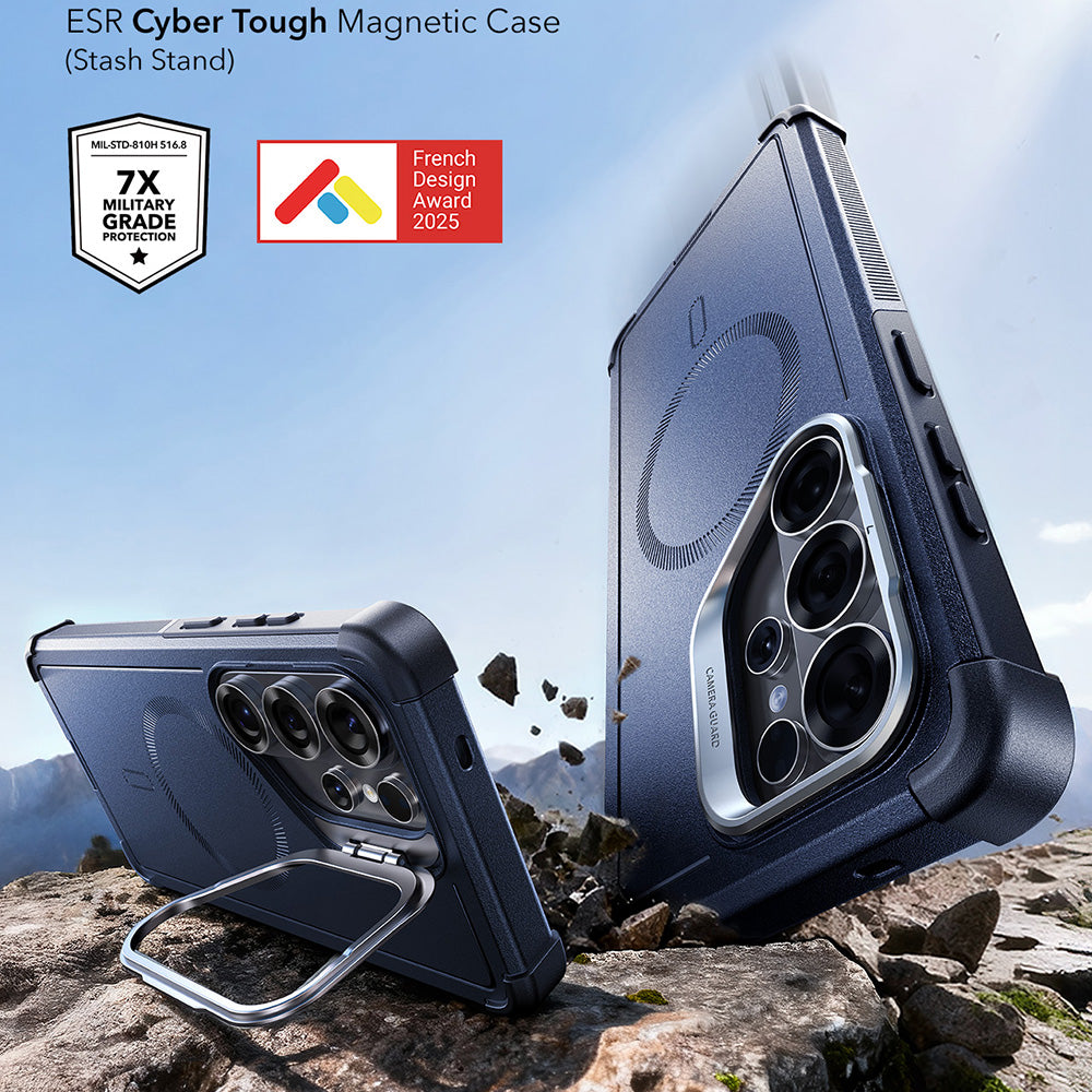 MagSafe hoes voor Samsung Galaxy S26 Ultra, ESR, Cyber Armor Kickstand, Zwart