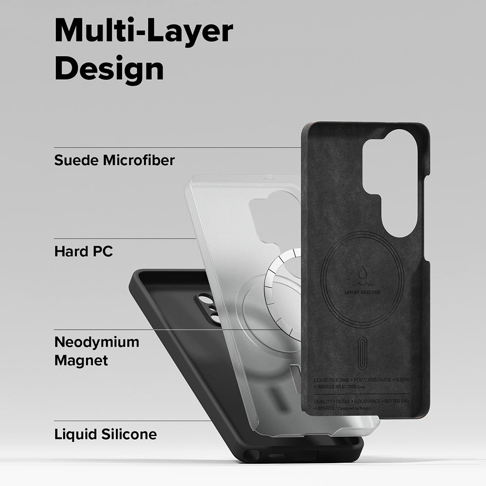 MagSafe hoesje voor Samsung Galaxy S26 Ultra S948, Ringke, Siliconen, Zwart
