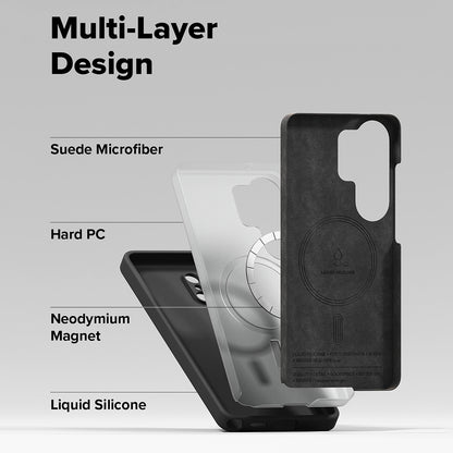 MagSafe hoesje voor Samsung Galaxy S26 Ultra S948, Ringke, Siliconen, Zwart