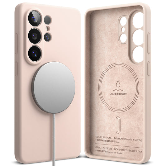 MagSafe hoesje voor Samsung Galaxy S26 Ultra, Ringke, Siliconen, Roze