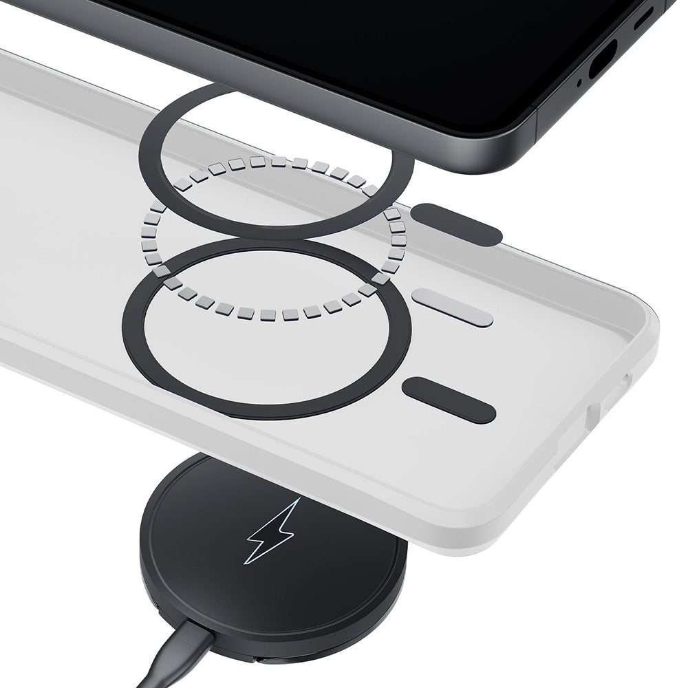 MagSafe hoesje voor Samsung Galaxy S26 Ultra S948, 3MK, Smoke MagCase, Wit