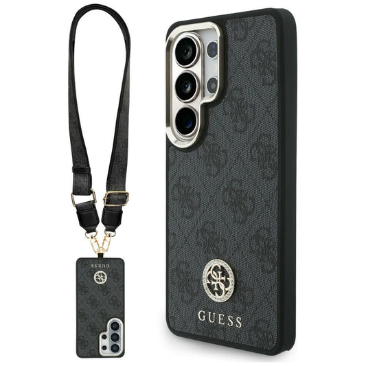 MagSafe hoesje voor Samsung Galaxy S26 Ultra S948, GUESS, 4G Big Rhinestone Triangle Strap, Zwart