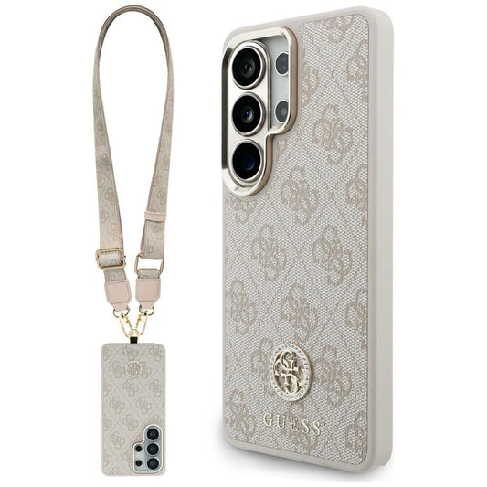 MagSafe hoesje voor Samsung Galaxy S26 Ultra S948, GUESS, 4G Big Rhinestone Triangle Strap, Roze
