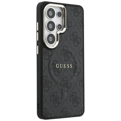 MagSafe hoesje voor Samsung Galaxy S26 Ultra S948, Guess, 4G Embossed Ring, Zwart