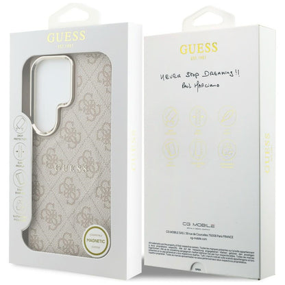 MagSafe hoesje voor Samsung Galaxy S26 Ultra S948, Guess, 4G Embossed Ring, Roze
