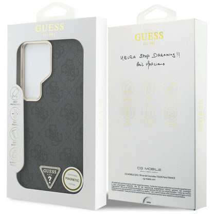 MagSafe hoesje voor Samsung Galaxy S26 Ultra S948, Guess, 4G Triangle Logo, Zwart
