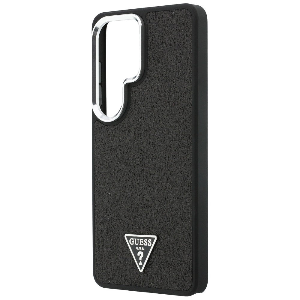 MagSafe Case for Samsung Galaxy S26 Ultra S948, Guess, Fixed Glitter Triangle Logo, Black