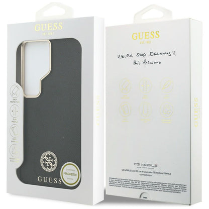 MagSafe hoes voor Samsung Galaxy S26 Ultra S948, Guess, Rhinestone Round Logo, Zwart