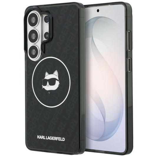 MagSafe hoesje voor Samsung Galaxy S26 Ultra S948, Karl Lagerfeld, IML Choupette Head on KL Repeated Logo, Zwart