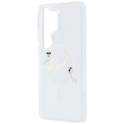 MagSafe Case for Samsung Galaxy S26 Ultra S948, Karl Lagerfeld, IML Choupette Karl Script Logo, White