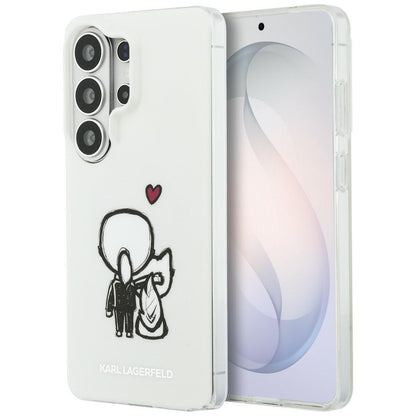 MagSafe-hoesje voor Samsung Galaxy S26 Ultra S948, Karl Lagerfeld, IML Karl & Choupette Back Logo, Wit