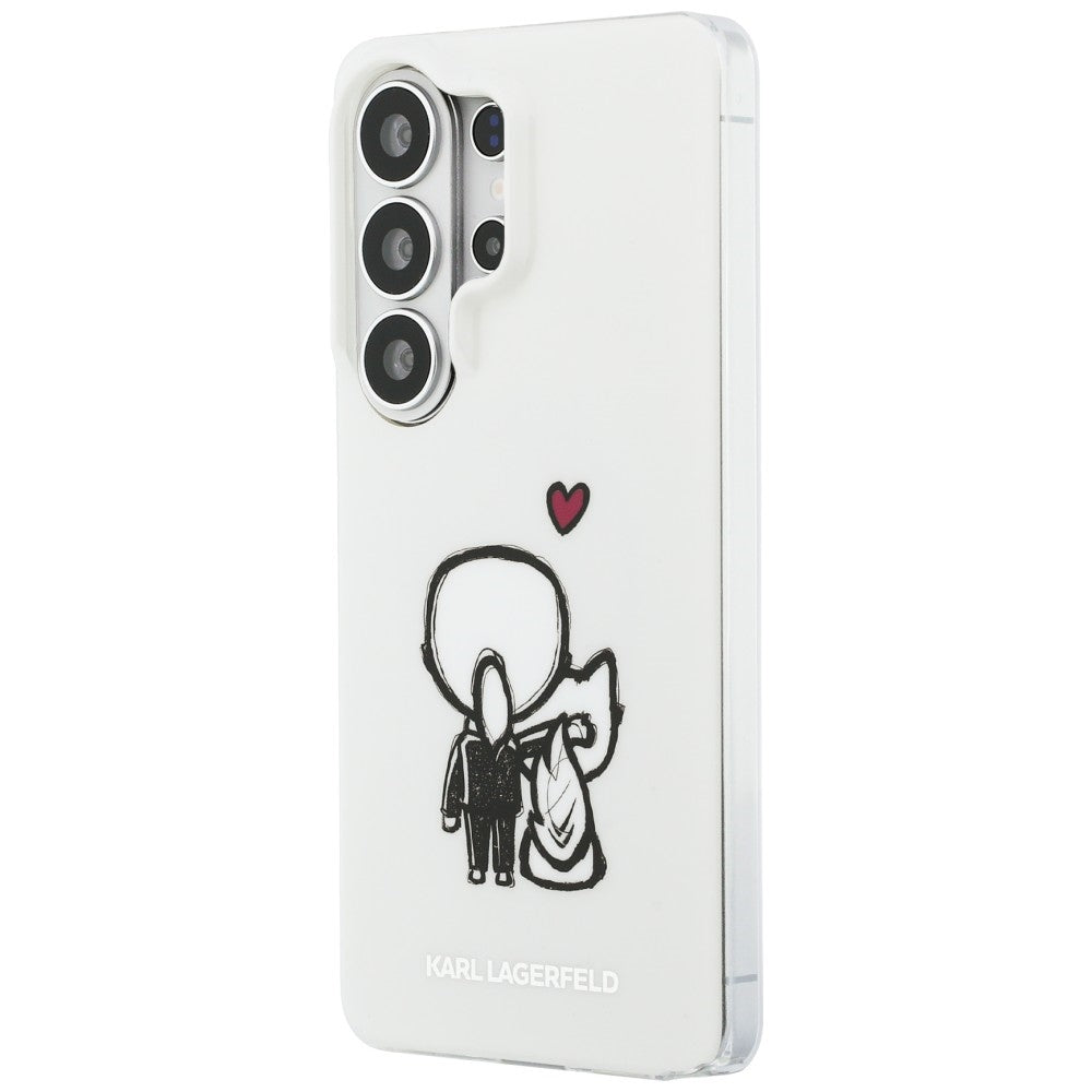 MagSafe-hoesje voor Samsung Galaxy S26 Ultra S948, Karl Lagerfeld, IML Karl & Choupette Back Logo, Wit