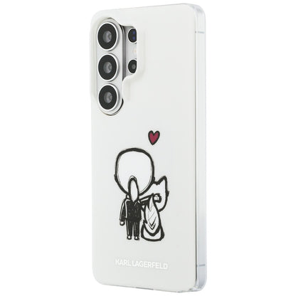 MagSafe-hoesje voor Samsung Galaxy S26 Ultra S948, Karl Lagerfeld, IML Karl & Choupette Back Logo, Wit