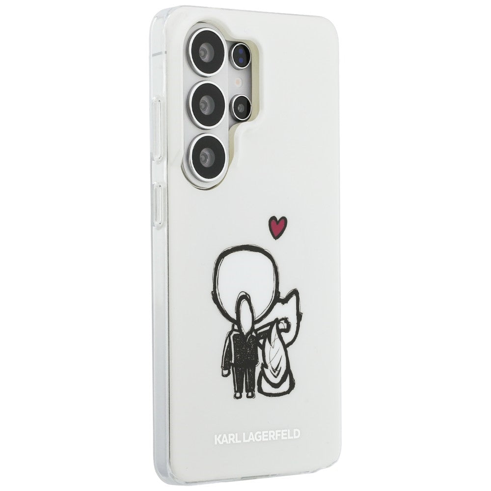 MagSafe-hoesje voor Samsung Galaxy S26 Ultra S948, Karl Lagerfeld, IML Karl & Choupette Back Logo, Wit