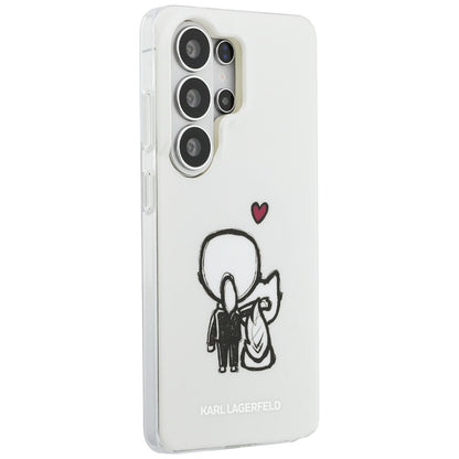 MagSafe-hoesje voor Samsung Galaxy S26 Ultra S948, Karl Lagerfeld, IML Karl & Choupette Back Logo, Wit