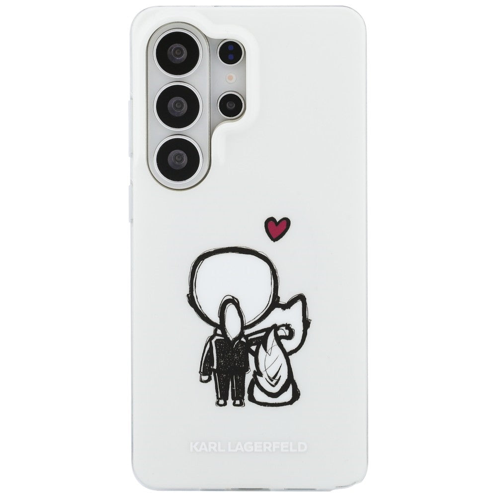 MagSafe-hoesje voor Samsung Galaxy S26 Ultra S948, Karl Lagerfeld, IML Karl & Choupette Back Logo, Wit