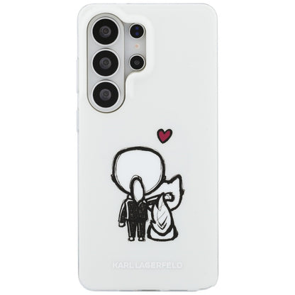 MagSafe-hoesje voor Samsung Galaxy S26 Ultra S948, Karl Lagerfeld, IML Karl & Choupette Back Logo, Wit