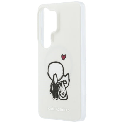 MagSafe-hoesje voor Samsung Galaxy S26 Ultra S948, Karl Lagerfeld, IML Karl & Choupette Back Logo, Wit