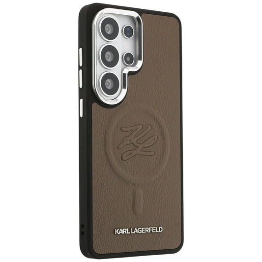 MagSafe Case for Samsung Galaxy S26 Ultra S948, Karl Lagerfeld, Initial Logo Debossed, Brown